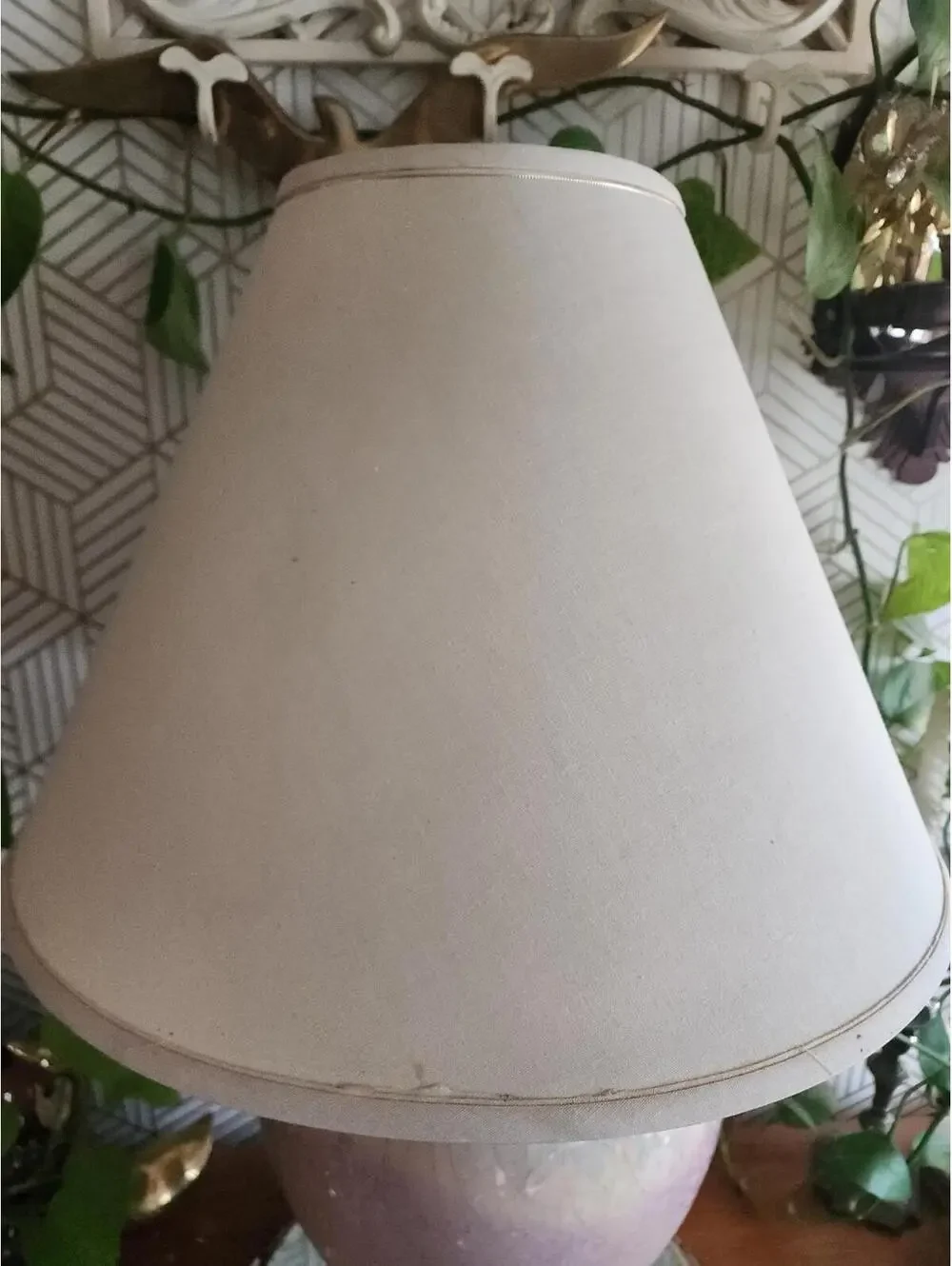 1980s Raku Glazed Ceramic Rainbow 3 way Table Lamp Made by Sunset Lamp Company